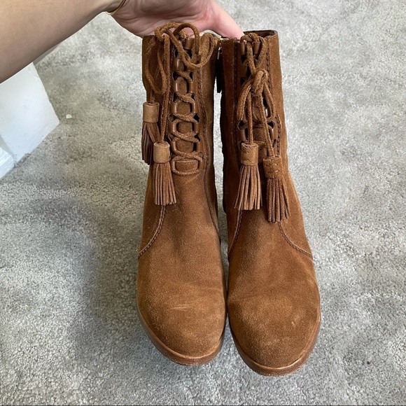 Michael Kors Collection Odile Suede Lace Up Boots - Picture 6 of 11